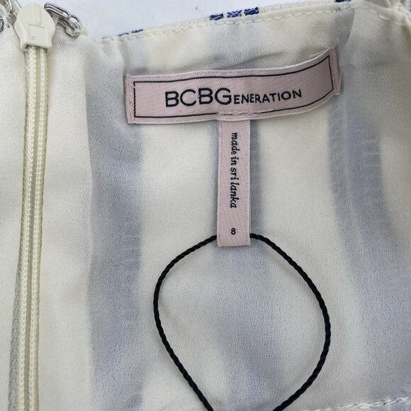 BCBG Generation Women's Size 8 Jumpsuit Gardenia Peplum Sleeveless Stripe Romper - Picture 11 of 16